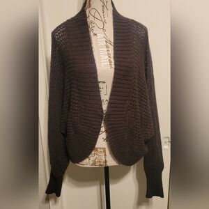 Brown Ann Taylor Loft Cardigan Sweater Large Acrylic Mohair
